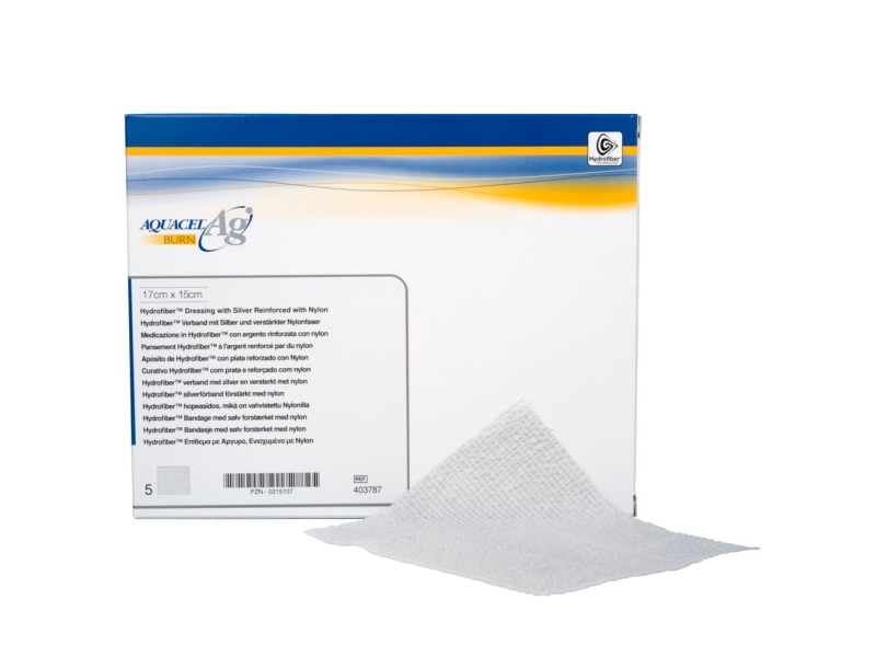 Brandsårsbehandling, Aquacel Ag Burn, 17x15cm, hvid, latexfri