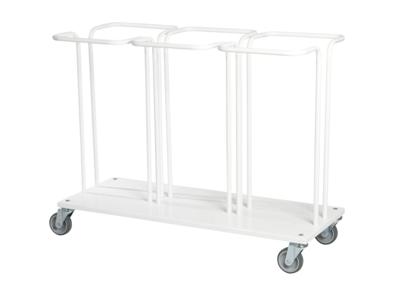 Abfallregal, Tina Trolleys, Weiß, Pulverbeschichteter Stahl