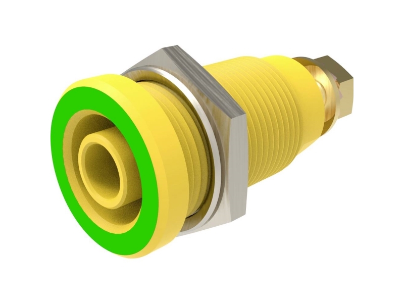 Schützinger DI SEB 9424 Au / GNGE Säkerhetsuttag rak grön-gul 1 st | EL Artiklar - Verktyg för EL - Laboratoriemätningsutrustning | GameStuff