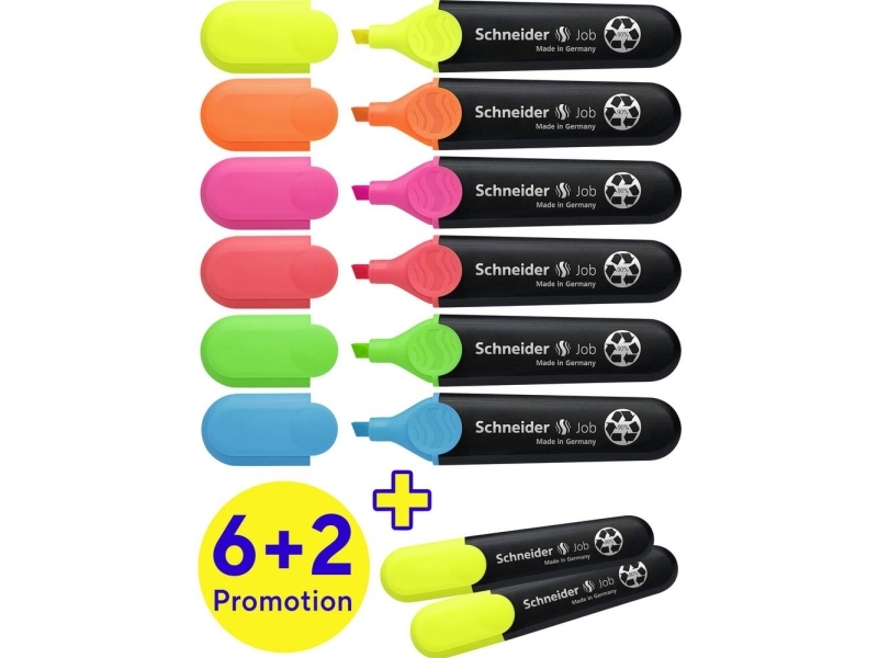 Schneider skrivinstrument Överstrykningspenna assorterade färger 6 st (115068) | Skrivredskap - Överstryckningspennor - Övriga Överstryckningspennor | GameStuff