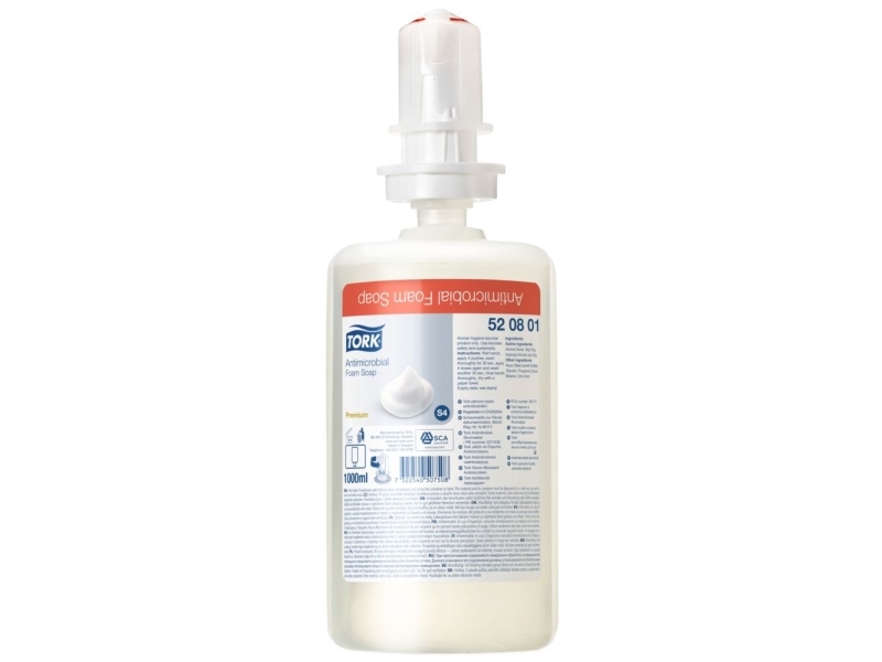 Antimikrobiel Skumsæbe, Tork S4 Premium, 1000 Ml, Uden Farve Og Parfume,0 - (6 Stk.)