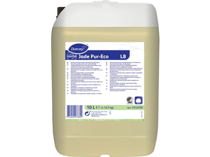Suma Jade Pur-Eco L8 - Vaskemiddel - Væske - Dunk - 10 L - Professionel - Maskinklar - Koncentreret - Klar Gul