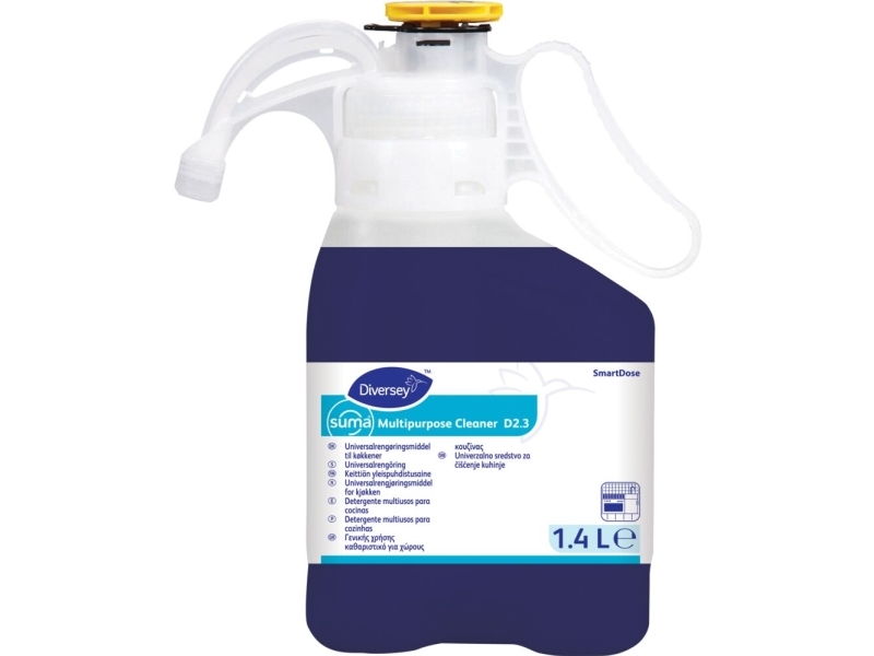 Suma Multipurpose Cleaner D2.3 - Rengøring - Væske - Flaske - 1.4 L - Professionel - Transparentblå (Pakke Med 2)
