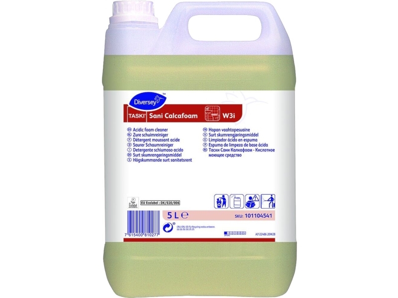 Skumrengøring, Diversey Taski Sani Calcafoam W3i, 5 L, Sur/Afkalkende, Uden Klor - (2 Stk.)