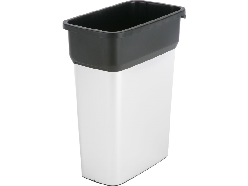 Affaldsspand, Vileda Geo, Sølv, Plast, 70 L, Med Sort Top, Sikret Mod Fingeraftryk