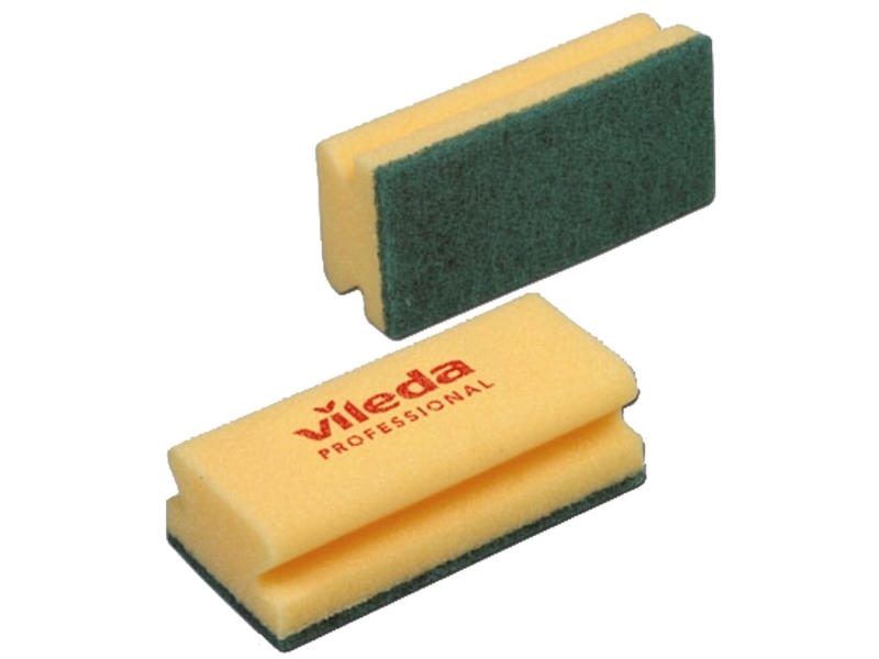 Skursvamp, Vileda, 15x7x5cm, grön, PA/PE/PP, grov skureffekt - (10 st.) | Rengöring - Avtorkning - Trasor och liknande - Svampar och skurprodukter | GameStuff