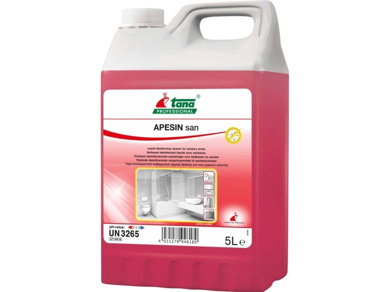 Skumrengøring, Tana Professional Apesin San, 5 L, Sur/Afkalkende, Uden Klor - (2 Stk.)