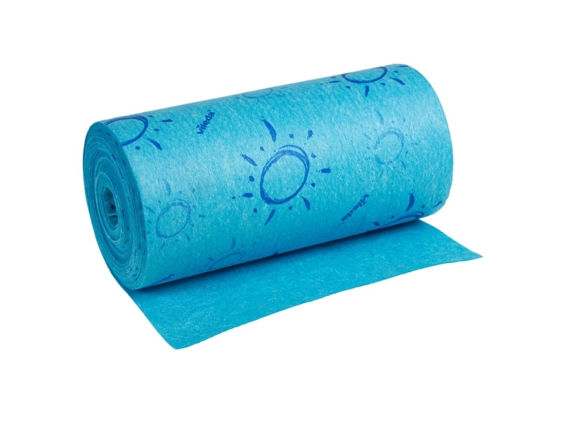 Aftørringsklud, Vileda Quick'n Dry, 1000x25cm, blå - (4 stk.)