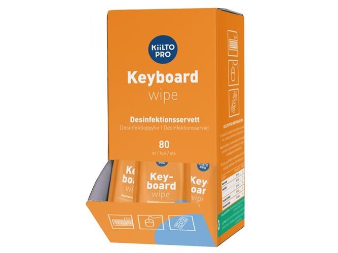 Kiilto Pro Antibac Keyboard Wipes overflade desinfektion 80 stk. - Køkkenrengøring - Håndrens wipes - Overflade desinfektions wipes