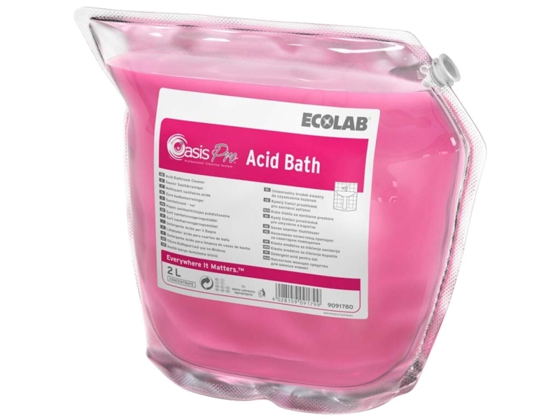 Sanitetsrengøring, Ecolab Oasis Pro Acid Bath, 2 L, Sur/Kalkhæmmende