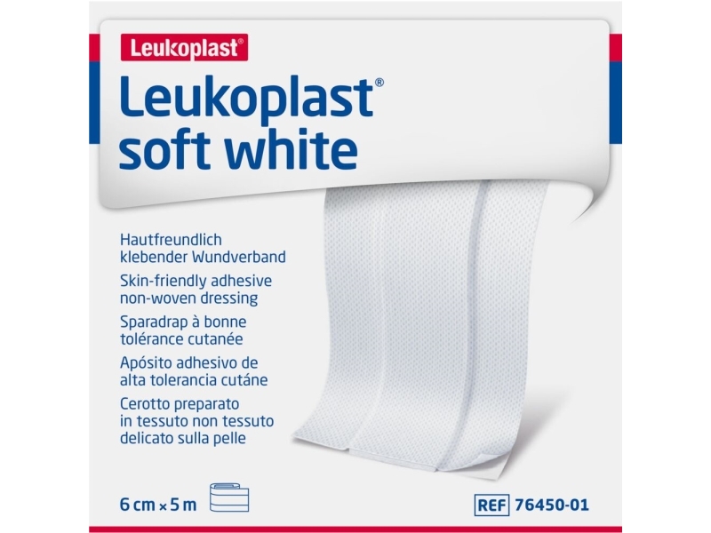 Pflaster, Leukoplast Soft White, 5M X 6Cm, Weiß