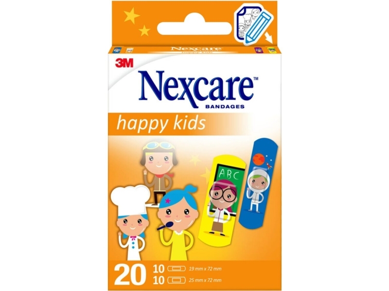Kinderpflaster, Nexcare Happy Kids, 2 Größen, Sortiert