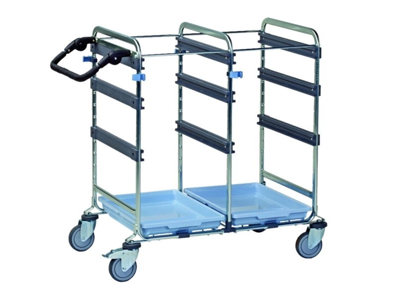 Rengøringsvogn, Vileda Origo 500 HH, 84x66x103cm, grå, pulverlakeret stål, til fugtsystem, med ti...