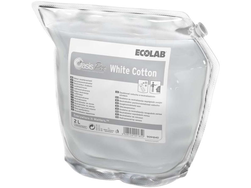 Lugtfjerner, Ecolab Oasis Pro White Cotton, 2 L, Uden Farve