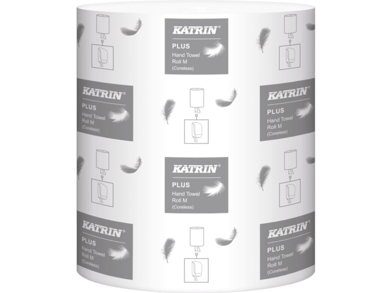 Handduksrulle, Katrin Plus, 2-lagers, Midi, 167m x 23cm, Ø19,5cm, vit, nyfiber - (6 st.) | Rengöring - Avtorkning - Handduk & dispensrar | GameStuff