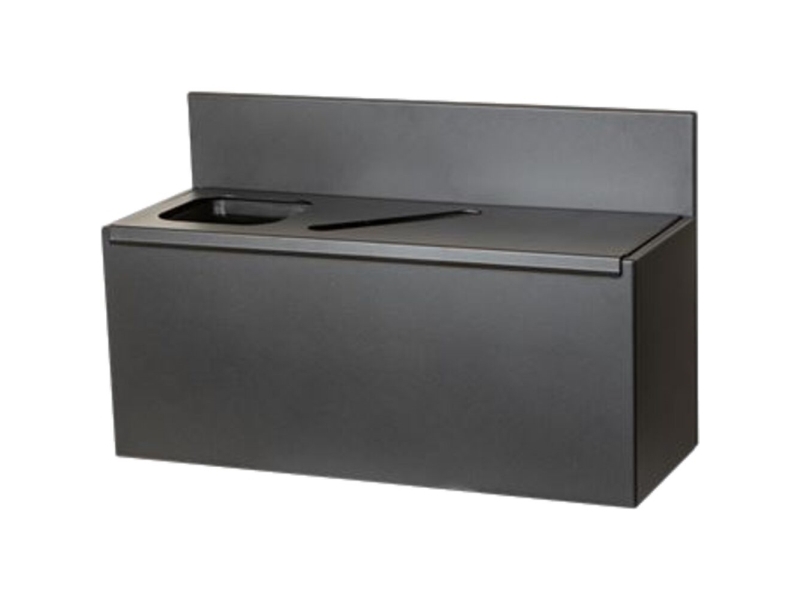 Abfallbehälter, Tina Trolleys, Schwarz, Pulverbeschichteter Stahl, 3 Fächer, 3X15 L
