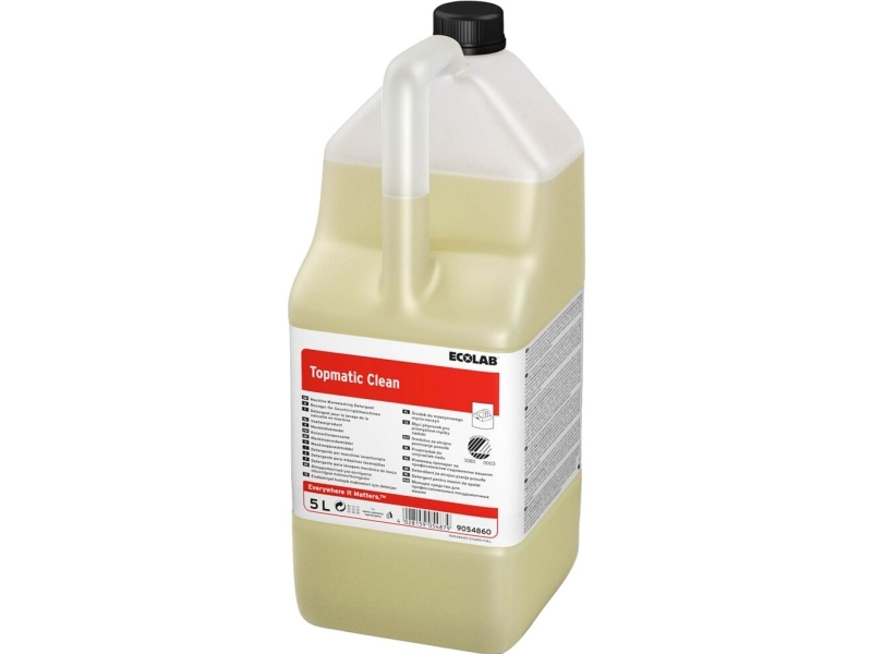 Ecolab Topmatic Clean - Vaskemiddel - Væske - Dunk - 5 L - Professionel - Maskinklar (Pakke Med 3)