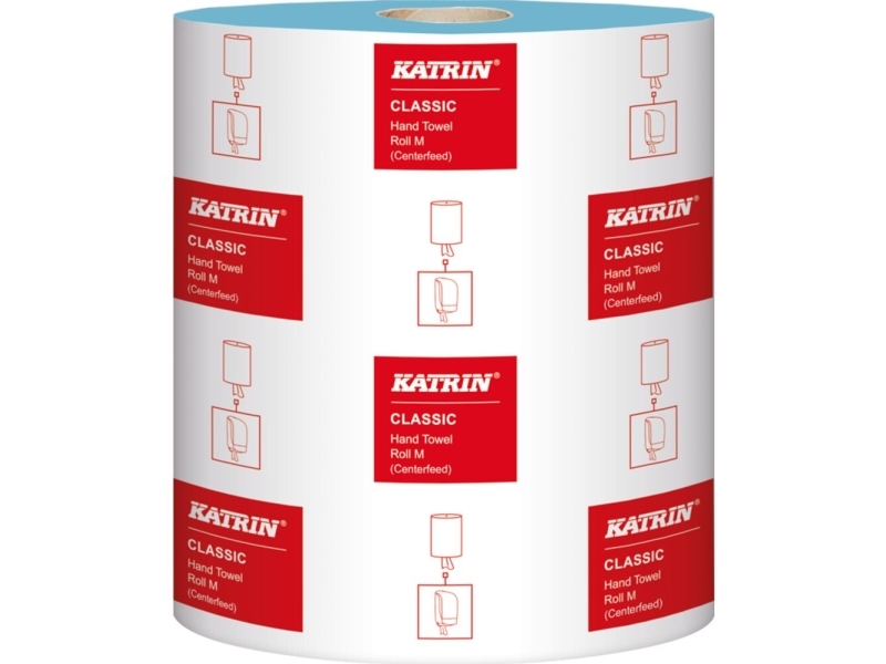 Handduksrulle, Katrin Classic, 2-lagers, 148m x 20cm, Ø20cm, blå, returpapper, M2 - (6 st.) | Rengöring - Avtorkning - Pappershandduk dispensrar | GameStuff