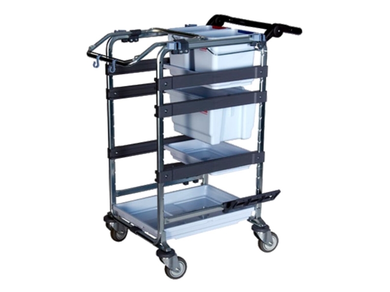 Rengøringsvogn, Vileda Origo 500 H, 77X58x105cm, Grå, Pulverlakeret Stål, Til Fugtsystem, Med Til...