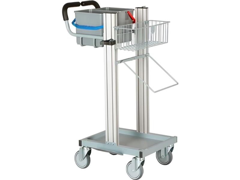 Reinigungswagen, Tina Trolleys Exclusive, Silber, Aluminium/Stahl, Für Mikrofasersystem