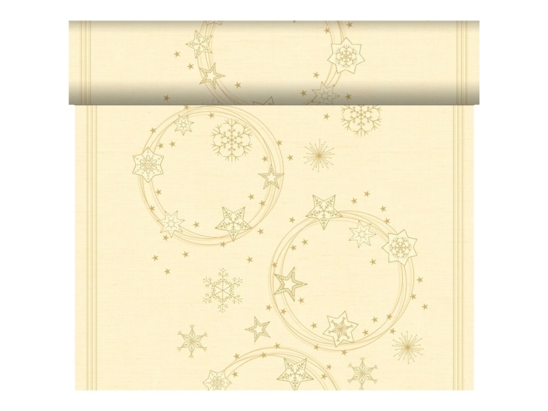 Kuvertlöpare, Dunicel, Star Shine Cream, 24m x 0,4cm, flerfärgad - (4 st.) | Catering - Dukar & Servetter - Bordslöpare | GameStuff