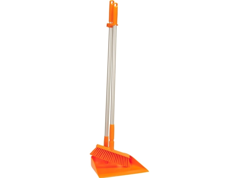 Fejebakkesæt, Vikan, Orange, Aluminium/Polyester/Pp, Med Langt Skaft Og Kost