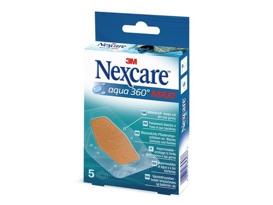 Liimalaastarit, Nexcare Aqua 360, Maxi, 88x59mm, PU/akrylaatti, lateksiton, steriloimaton