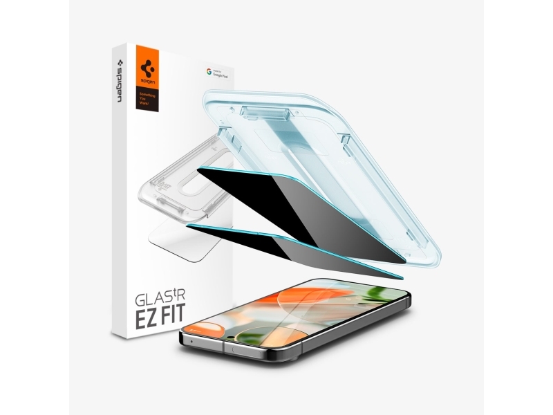 Spigen GLAS.tR EZ Fit, Google, Pixel 9 Pro XL, Ridseresistent, Sort, 2 stk