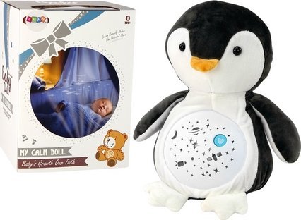 LeanToys Plush Teddy Bear Sleeping Valot Äänet Yö ja päivä Penguin Mode -tilassa