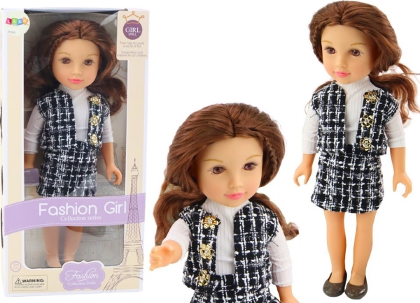 Leantoys Puppe Im Eleganten Outfit Braune Haare, 18'
