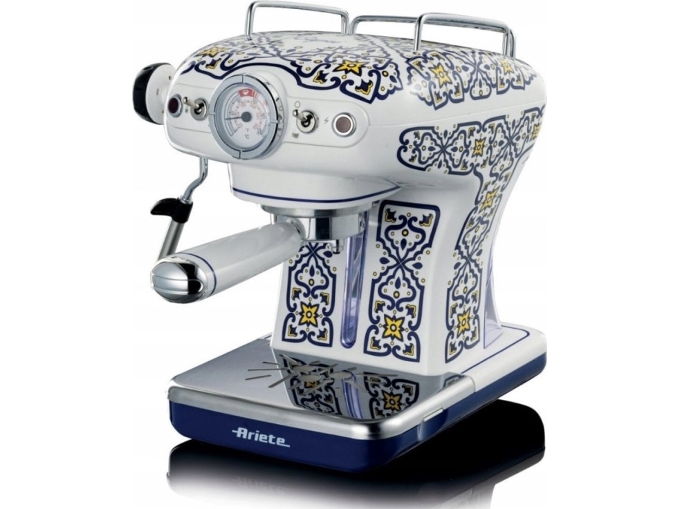 Ariete 1389/1C, Espressomaschine, 0,9 L, Gemahlener Kaffee, Kaffeepad, 850 W, Weiß, Hellblau