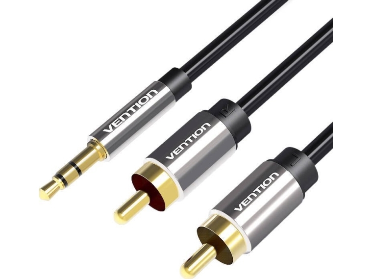 Lydkabel 3,5 Mm Han Til 2X Rca Han 3 M Vention Bcfbi Sort