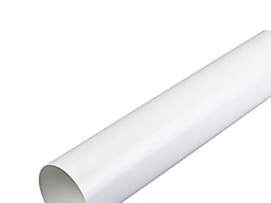 Duka runt ventilationsrör - PVC, Vit, Ø125X1000 mm | Ventilation & Klimat - Rör & Kopplingar - Rör och böjar | GameStuff