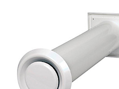 Duka väggventil typ 100 - Aluminium, Vit, Ø100 mm, 480 mm | Ventilation & Klimat - Ventilationstillbehör - Ventil | GameStuff