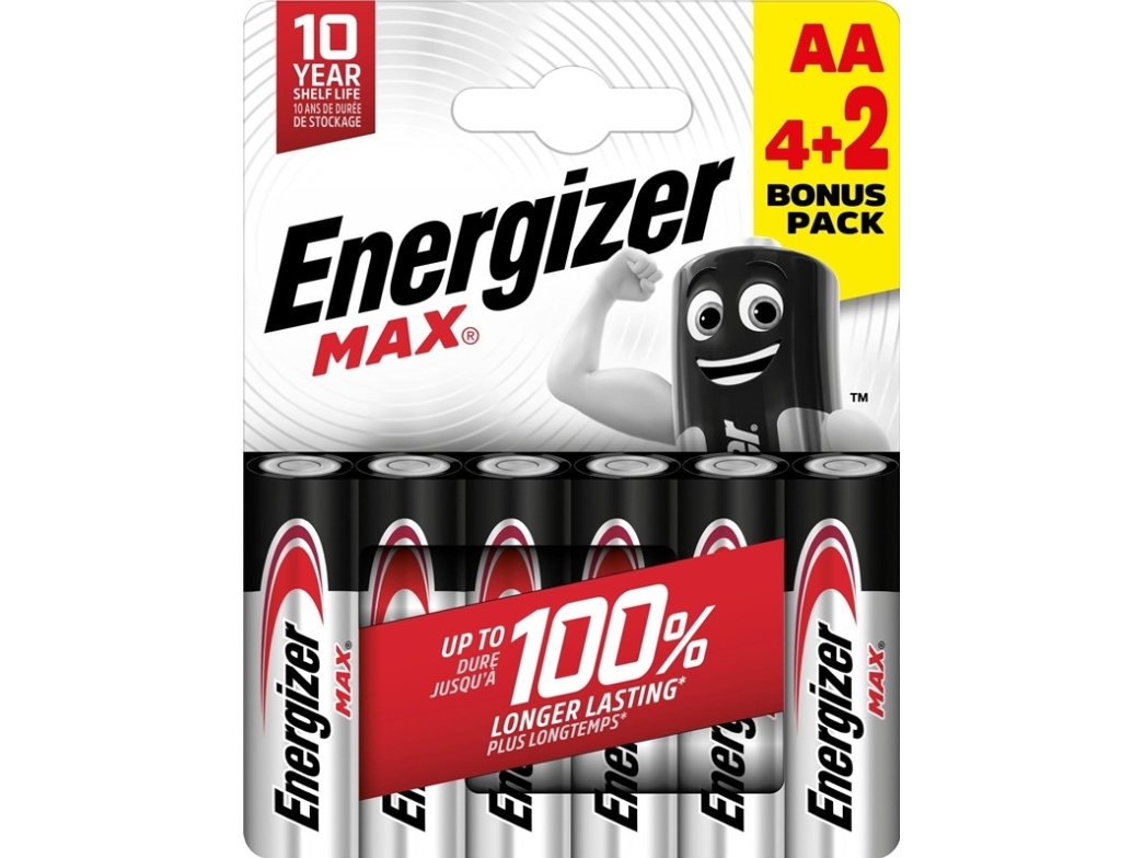 Energizer Max Aa-Batteri Alkali-Mangan 1,5 V 6 Stk