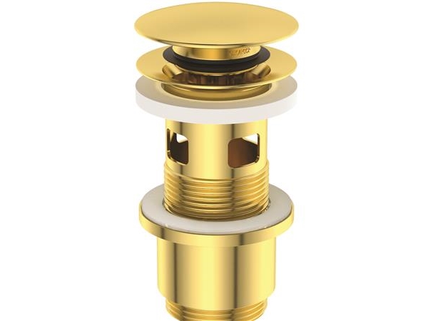 IDEAL STANDARD Lux push bottom-ventil i borstat guld, med bräddavlopp PVD Teknololgi | N - A | GameStuff