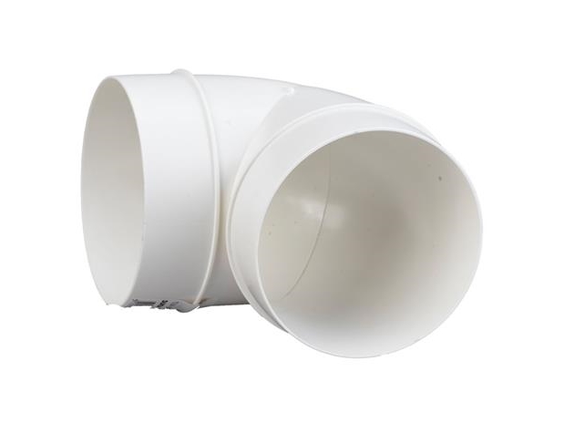 Duka böj 90gr. Ø100 mm - PS, Vit, För runda vita ventilationsrör | Ventilation & Klimat - Ventilation - Badrumsfläktar | GameStuff