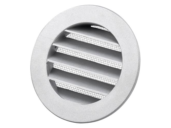 Duka DUSAV rist Ø125 mm - Aluminium, Alu, Med flange samt medfluenet | Ventilation & Klimat - Ventilationstillbehör - Utblås Galler | GameStuff