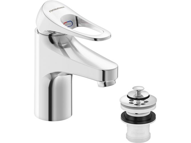 FMM - MORA FM Mattsson 9000XE tvättställsblandare med kallstartsfunktion, pluggavloppsventil och 3/8 flexibla anslutningsslangar | VVS Artiklar - Badrum - Tvättställsblandare | GameStuff