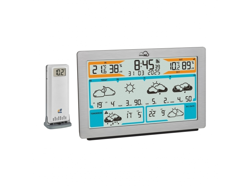 Tfa-Dostmann Tfa.Me, Sølv, Anemometer (Vindhastighed), Indendørs Hygrometer, Indendørs Termometer, Udendørs Hygrometer,..., Hygrometer, Nedbør, Termo