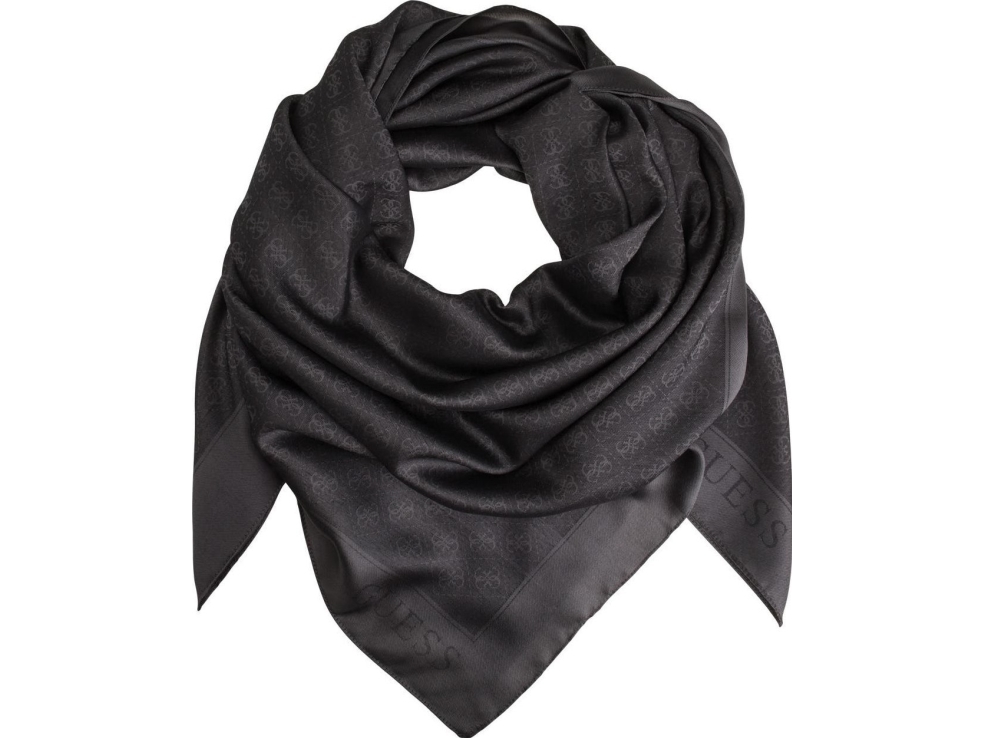 Guess, Rossana, Textile Scarf, Coal, 4G Logo, AW8851 POL03, 135 x 135 cm, For Women