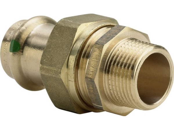 Viega dobbeltkobling Z Sc 15 x 1/2 bronse/kobbersilisium / glitrende – rørkobling