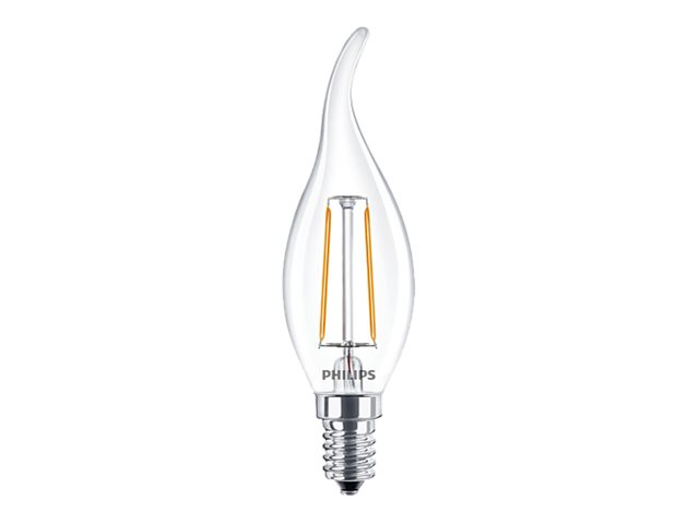 Philips CorePro - LED-glödlampa med filament - form: BA35 - klar finish - E14 - 2 W (motsvarande 25 W) - klass E - varmt vitt ljus - 2700 K | Belysning - Ljuskälla - E14 Ljuskälla | GameStuff