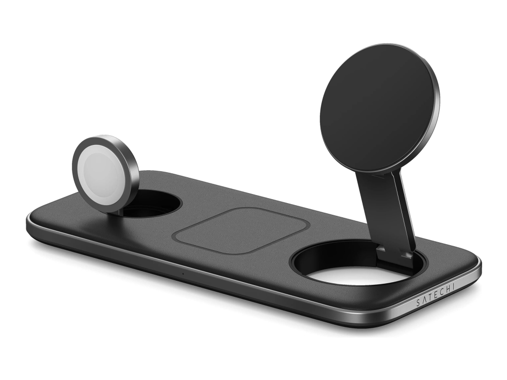 Satechi ST-QTPM-EA - Trådlös laddningsplatta - Qi2 Trio + växelströmsadapter - 15 Watt - Fast Charge | Tele & GPS - Batteri & Laddare - Laddare | GameStuff