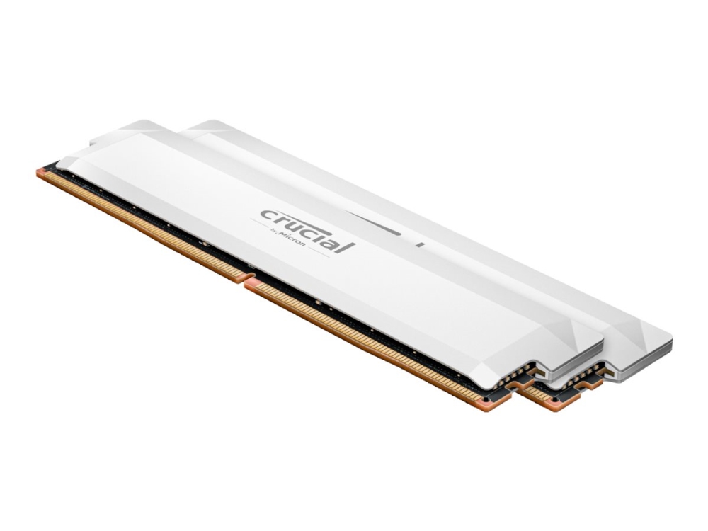 Crucial Pro OC - DDR5 - sarja - 64 Gt: 2 x 32 Gt - DIMM 288-PIN - 3200 MHz / PC5-51200 - CL40 - 1,35 V - puskuroimaton - on-die ECC - valkoinen