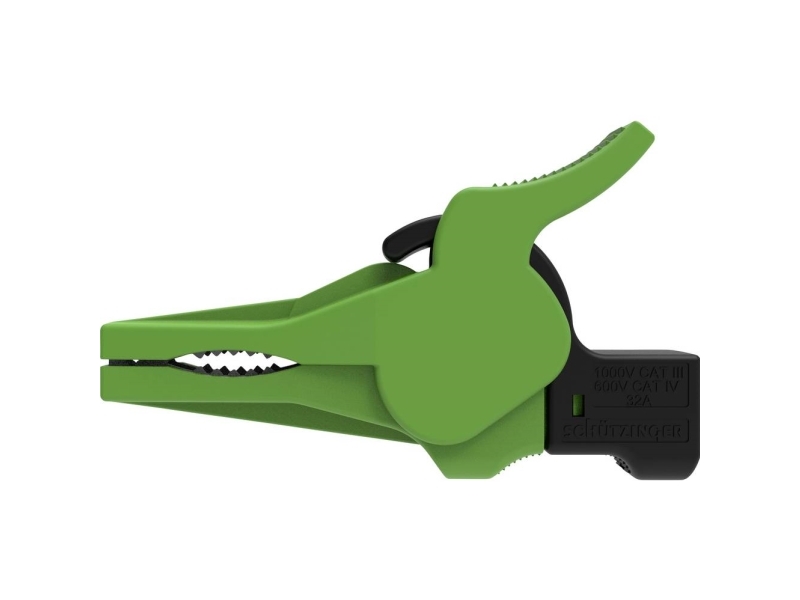 Schützinger SAK 9230 Ni / GN Säkerhetskrokodilklämmor anslutning grön | EL Artiklar - Andra EL - krokodilnäbb | GameStuff