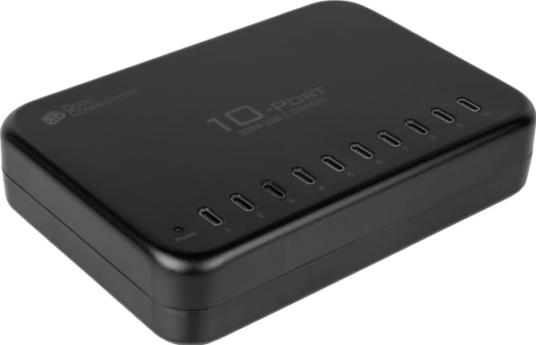 Goodconnections Usb Desktop Schnellladestation 200W 10-Port Usb-C Schwarz