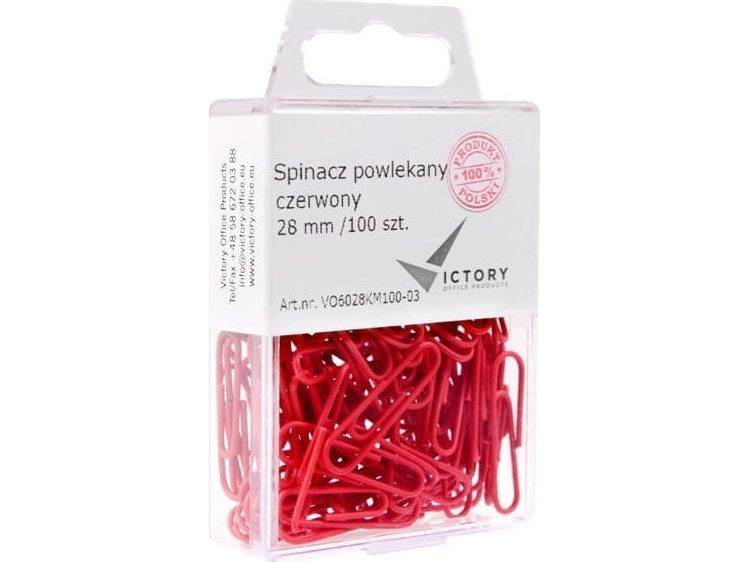 Victory Office Spindebinder (Clips) 28 Mm, 100 Stk, Okkrafarvede, Plastikbeholder Til Ophæng