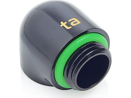 „Bitspower Touchaqua“ adapteriai 90 laipsnių G1/4 colio kištukas į G1/4 colio kištuką, 2 vnt., juodas