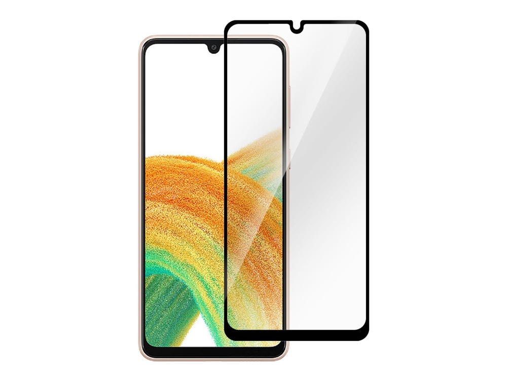 Estuff Titan Shield Skarmskydd För Mobiltelefon Helt Fodral Glas Ramfarg Svart För Samsung Galaxy A33 5g